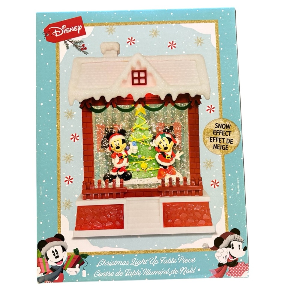 Disney Kurt Adler Mickey Santa lantern snow scene new